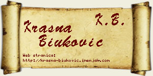 Krasna Biuković vizit kartica